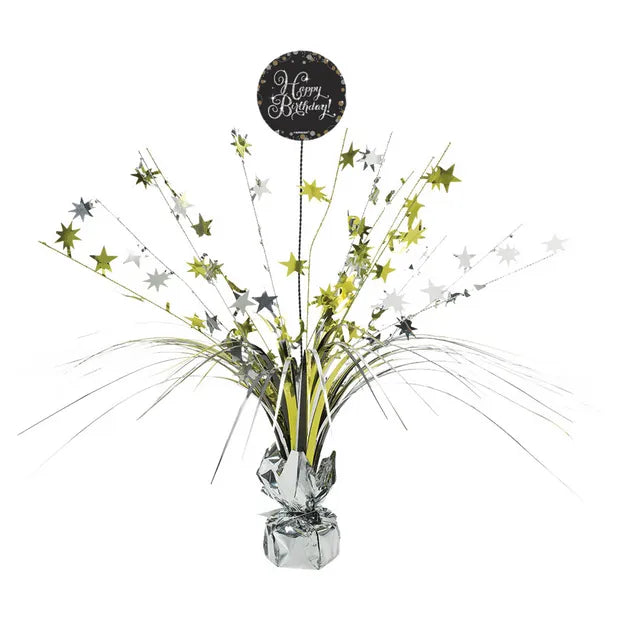 Sparkling Gold Happy Birthday Spray Centrepiece 45.7 cm