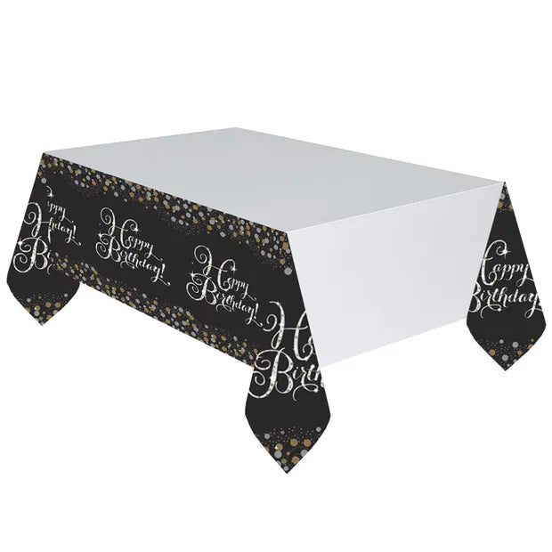 Sparkling Gold Happy Birthday Tablecover 120 x 180 cm