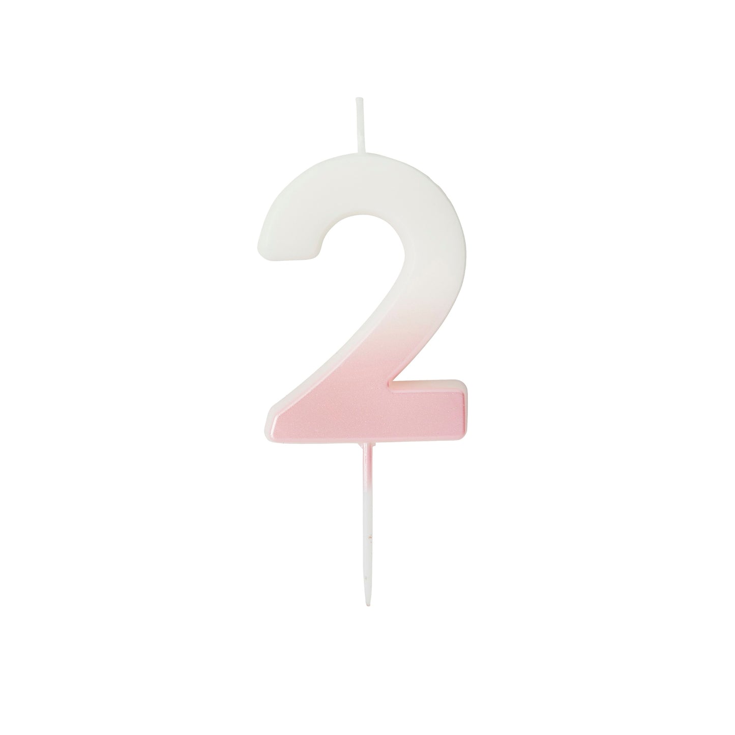 Pink Ombre Number '2' Candle