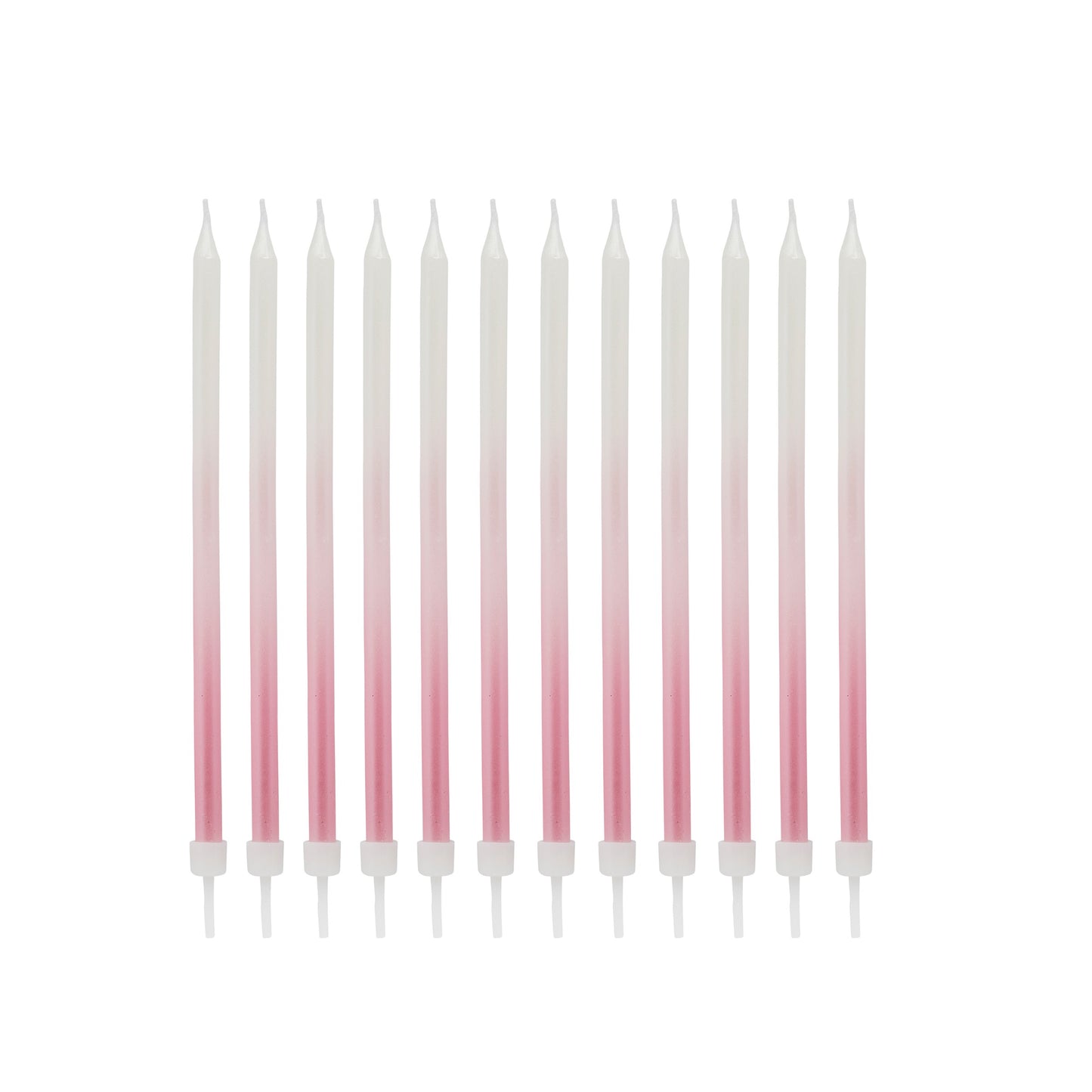 Pink Ombre Tall Skinny Candles - Pack of 12