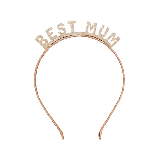 Gold 'Best Mum' Glitter Headband