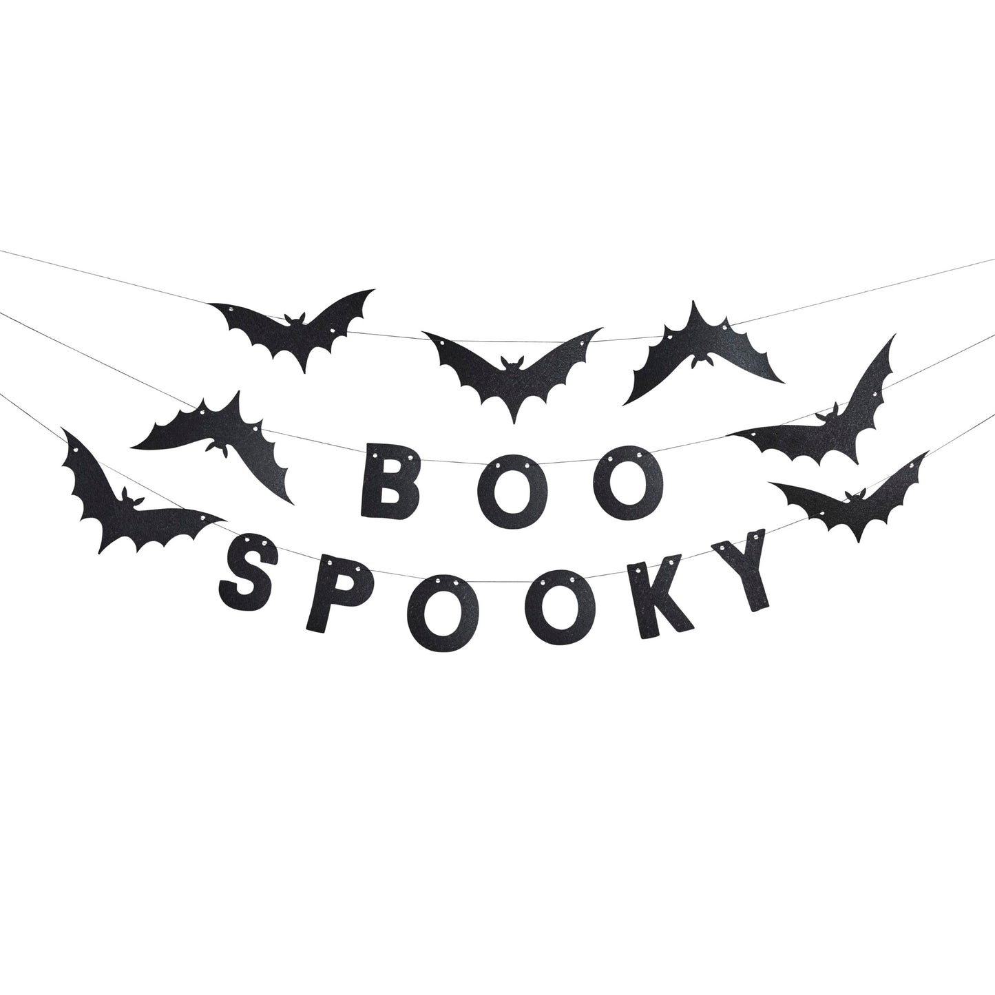 Spooky Boo Bat Felt Garland x3 1.5m