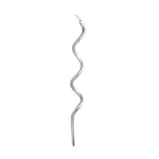 Silver Curly Candles - Pack of 12