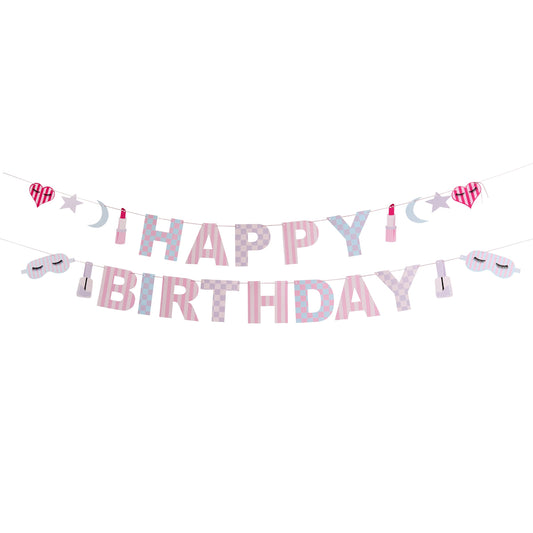 Pamper Party 'Happy Birthday' Card Banner x2 2m