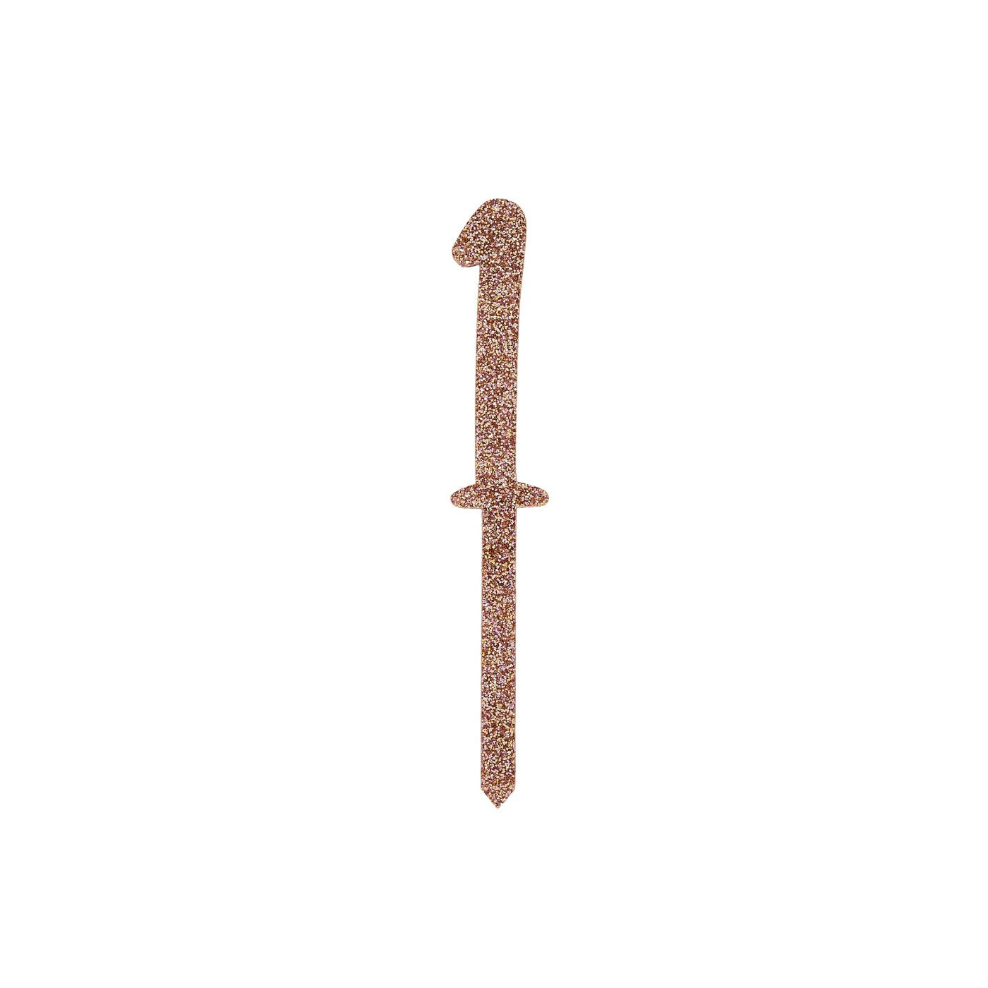 Rose Gold Number '1' Glitter Acrylic Cake Topper