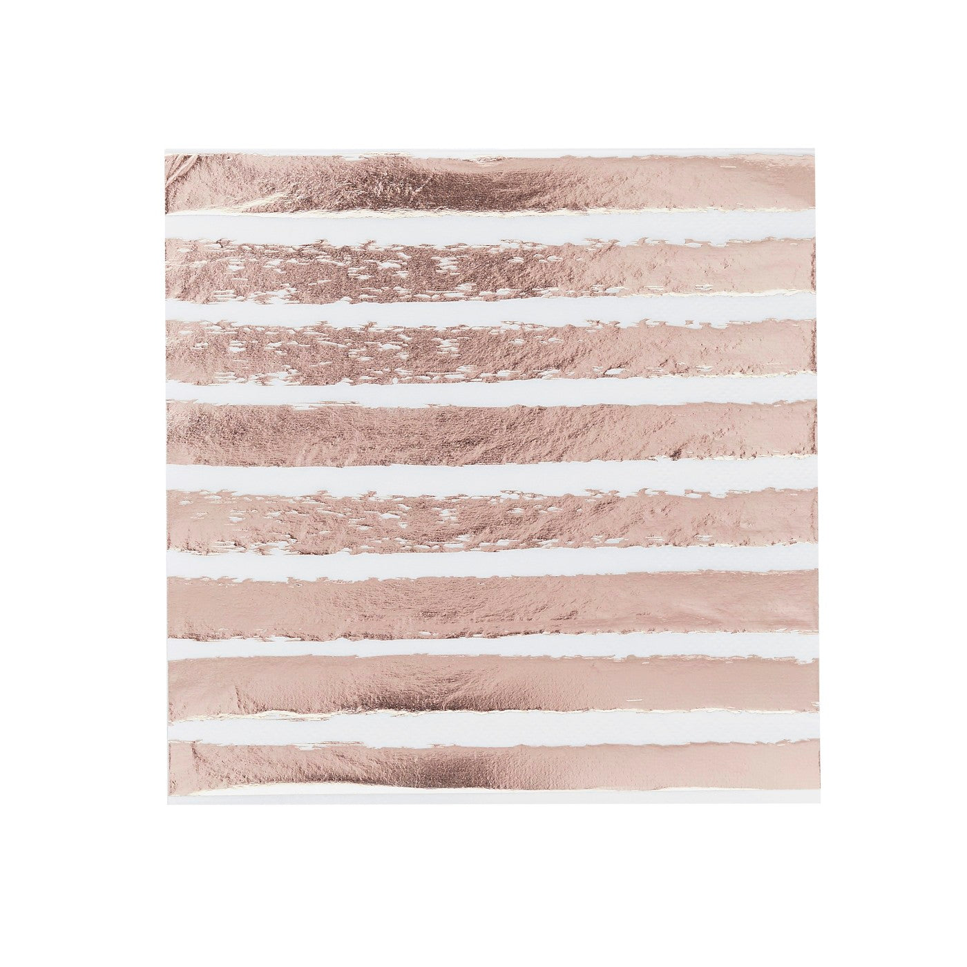 Rose Gold Striped Paper Napkins - Pack of 16