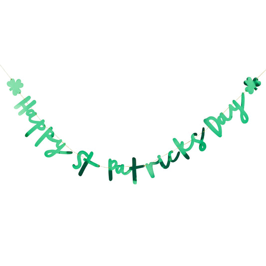 Green 'Happy St Patricks Day' Card Banner 2m
