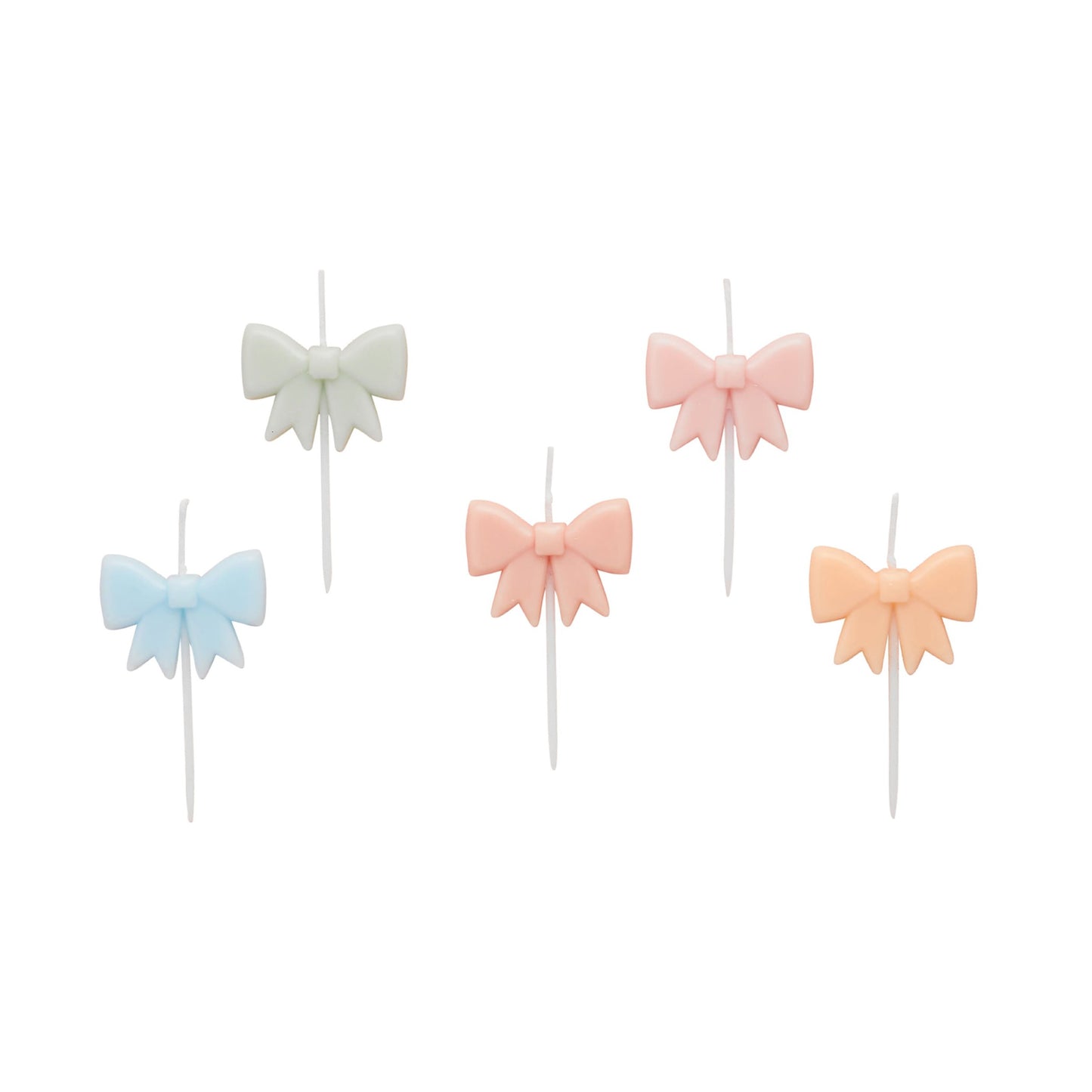 Pastel Bow Candles - Pack of 5