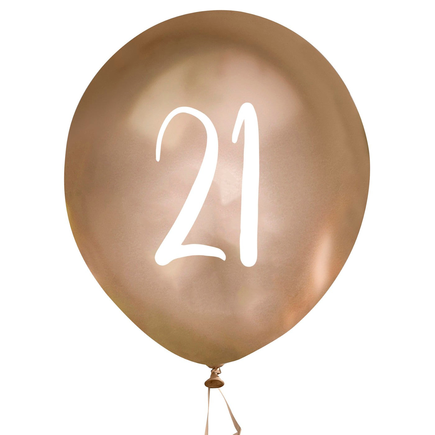 Gold Number '21' Latex 12" Balloons - Pack of 5