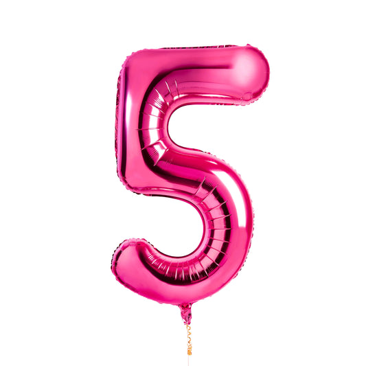 Hot Pink Number '5' Foil 34" Balloon