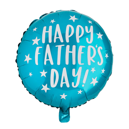 'Happy Fathers Day' Teal Round 20" Foil Balloon