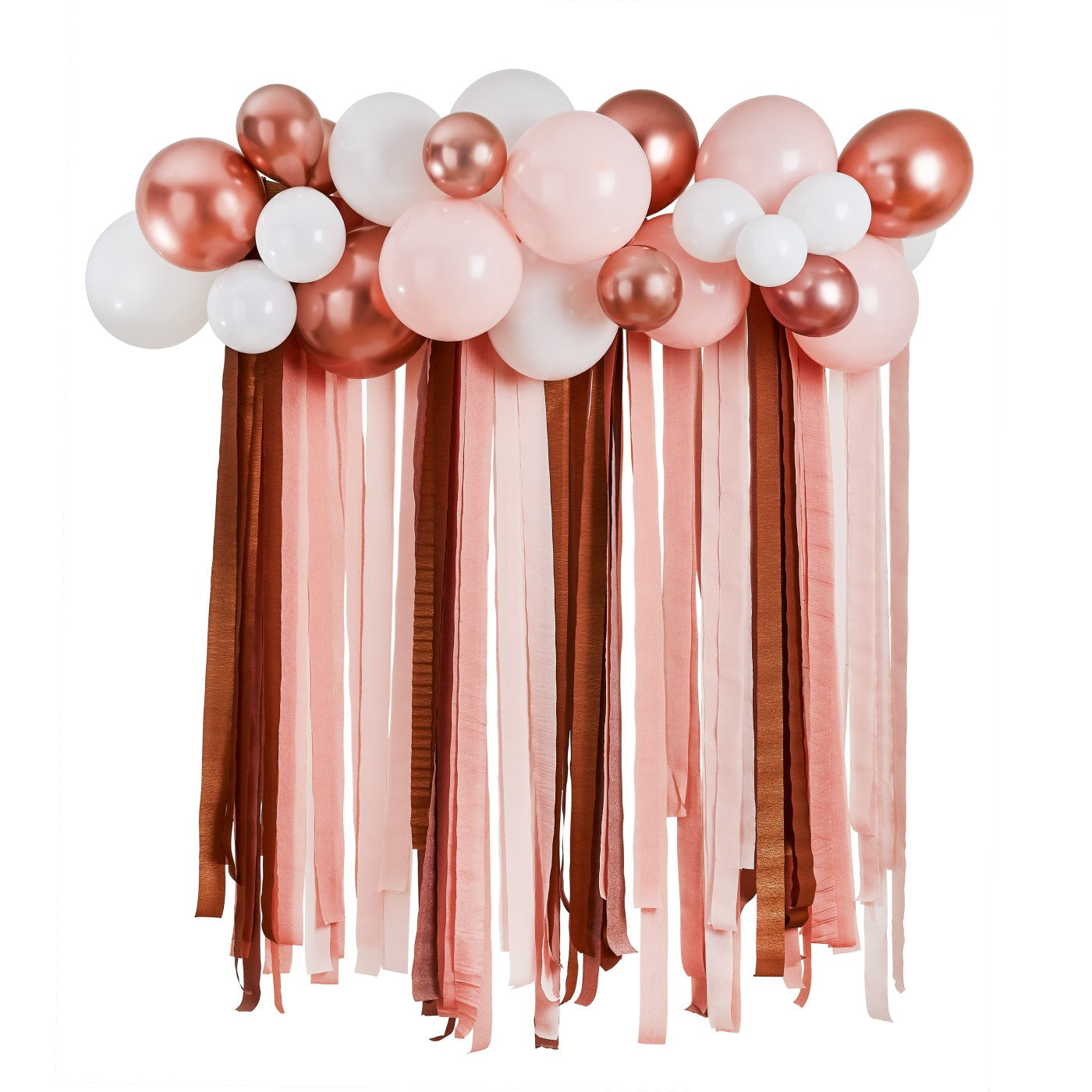 BACKDROP KIT BALLOON AND STREAMERS ROSE GOLD
