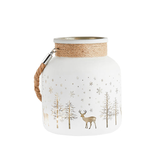 Large Christmas Candle Holder with Rope