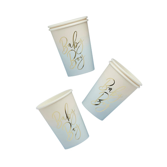PAPER CUPS BABY BOY 8PK BLUE