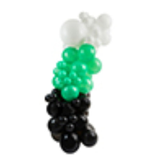 Green, Black & White Balloon Arch Kit - Pack of 64