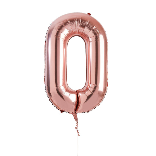 Rose Gold Number '0' Foil 34" Balloon