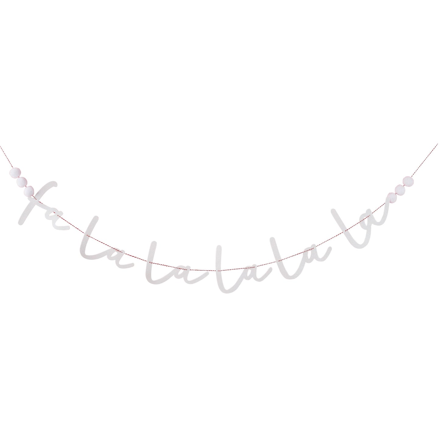 White 'Falala' Glitter Acrylic Banner 2m