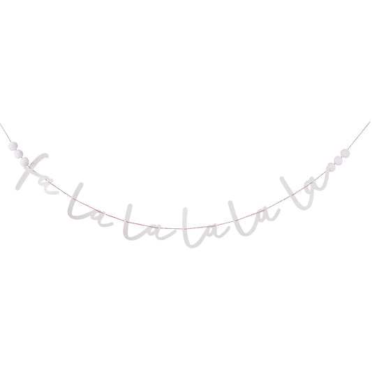 White 'Falala' Glitter Acrylic Banner 2m