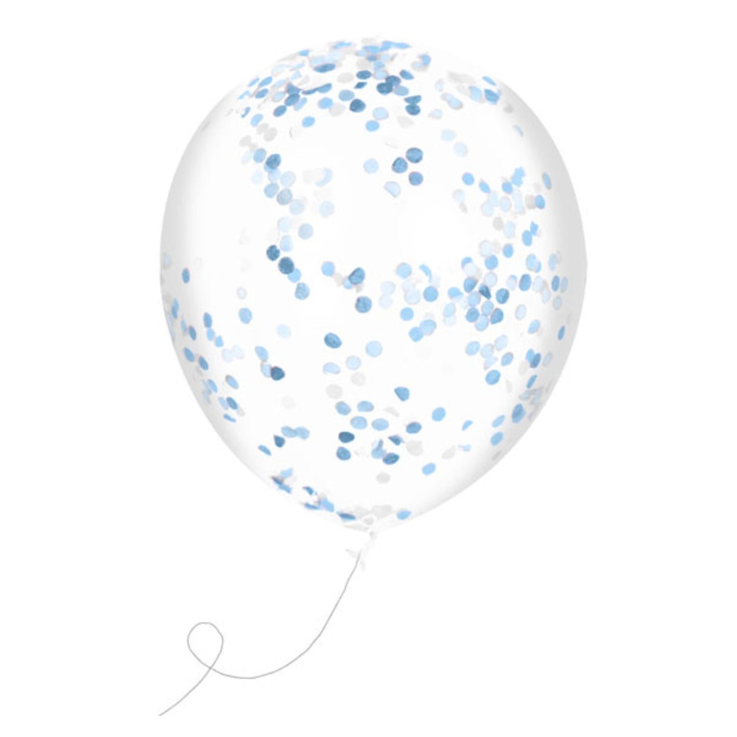 BLUE CONFETTI FILLED LATEX 12" BALLOONS - PACK OF 5
