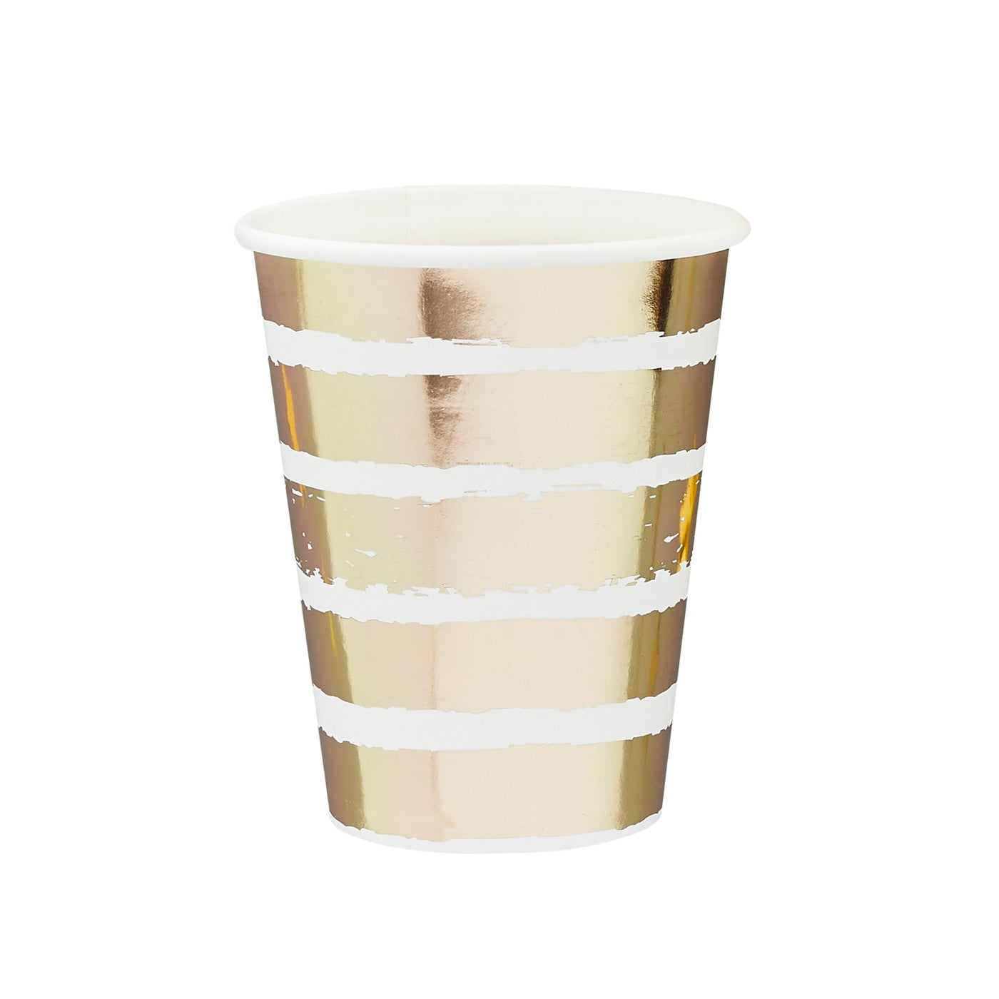 Gold Striped Paper Cups - Pack of 8