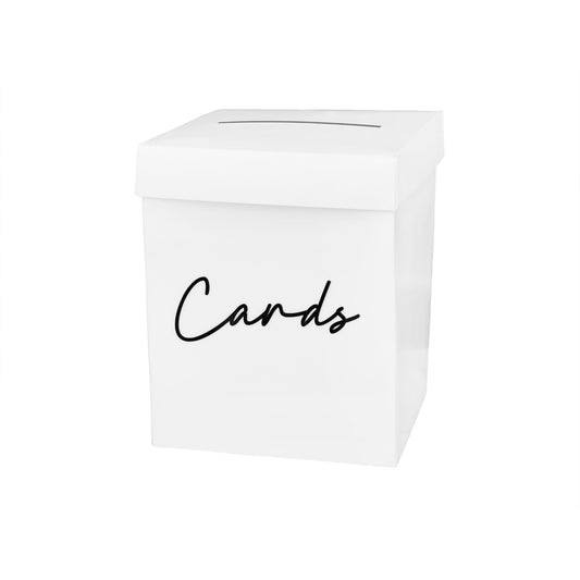 Card Box With Black 'Cards' Acrylic 3D Letters