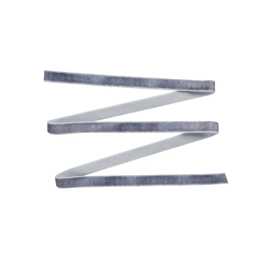 Light Grey Velvet Ribbon - 10mm x 5m