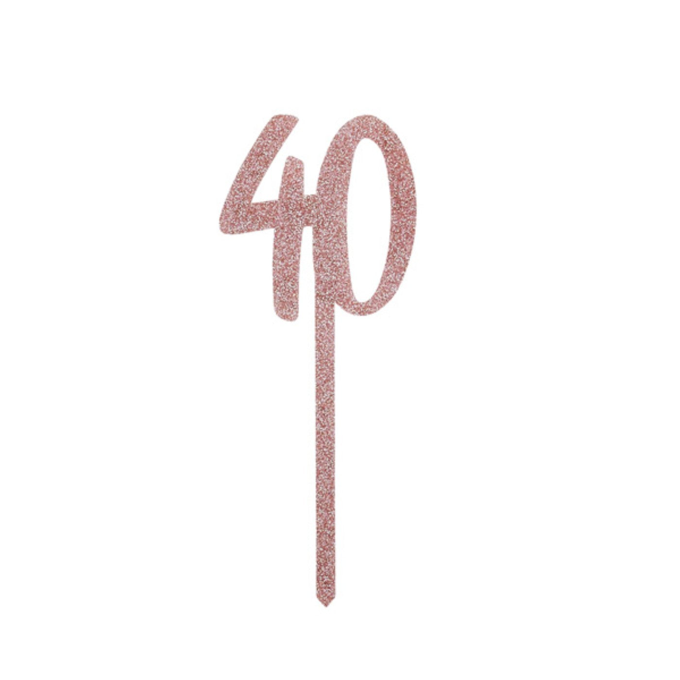 Rose Gold Number '40' Glitter Acrylic Cake Topper
