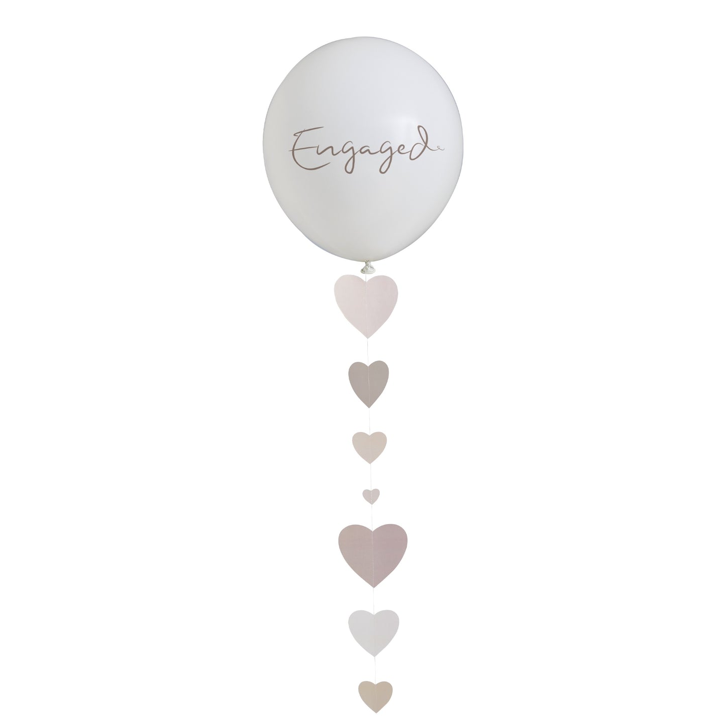 ENGAGED LATEX BALLOON & TRAILING HEART TAIL 46CM