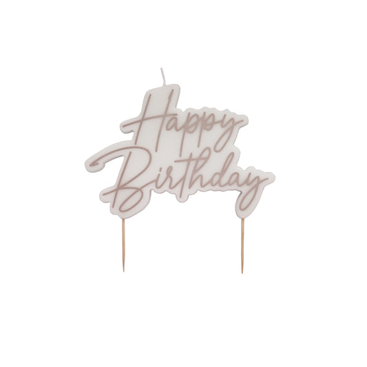 Rose Gold Happy Birthday Candle