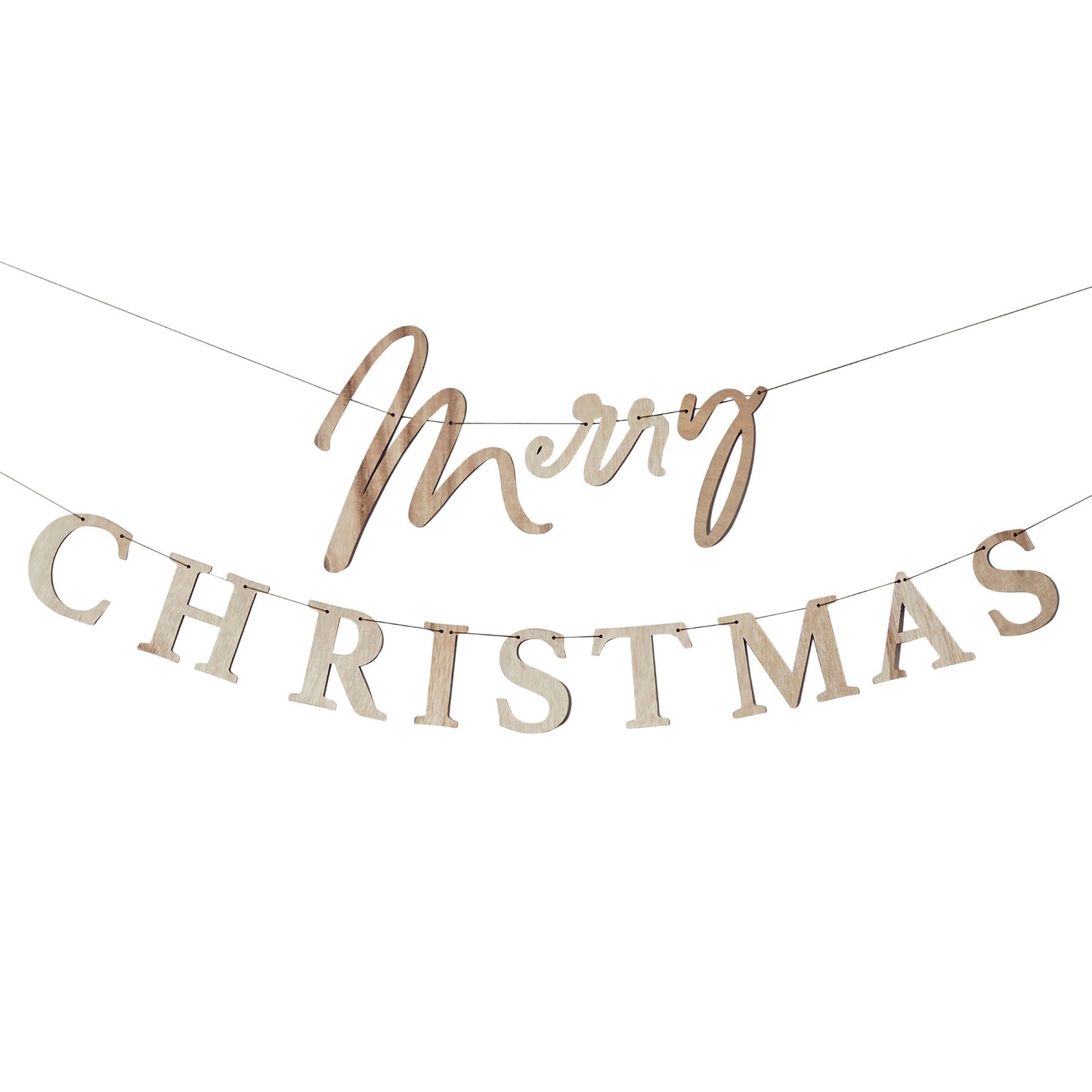 Merry Christmas Wooden Banner x2 2m