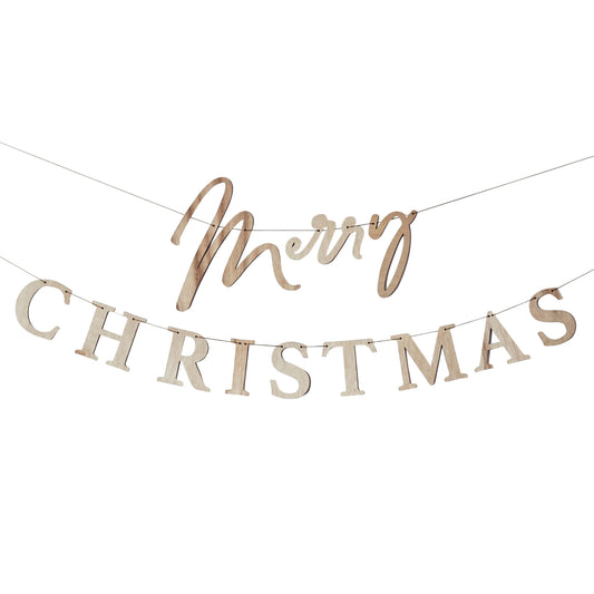 Merry Christmas Wooden Banner x2 2m