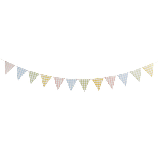 Gingham Paper Card Bunting 2.5m
