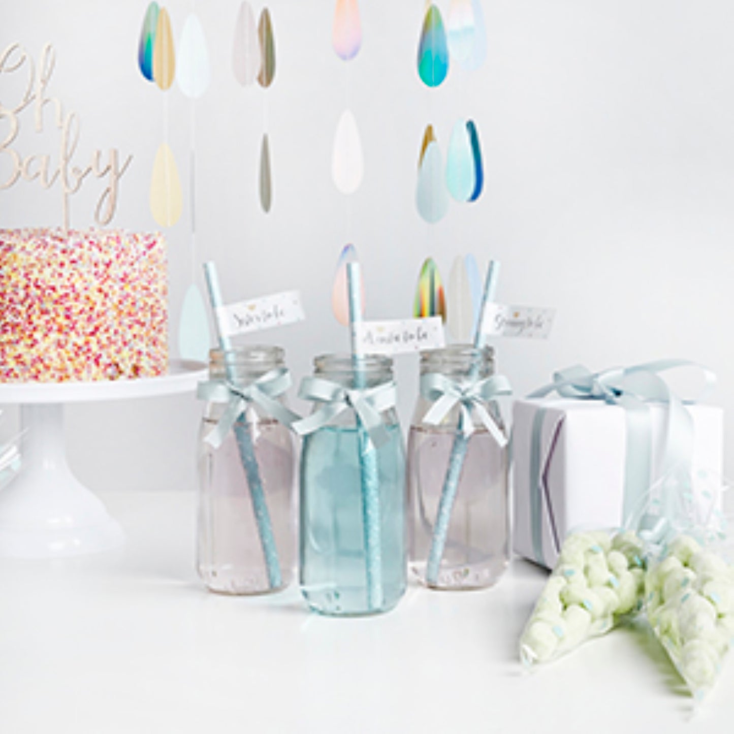 Unisex Paper Straws with Flags - Pack of 20