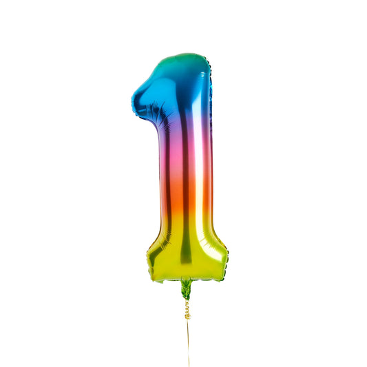 Rainbow Number '1' Foil 34" Balloon