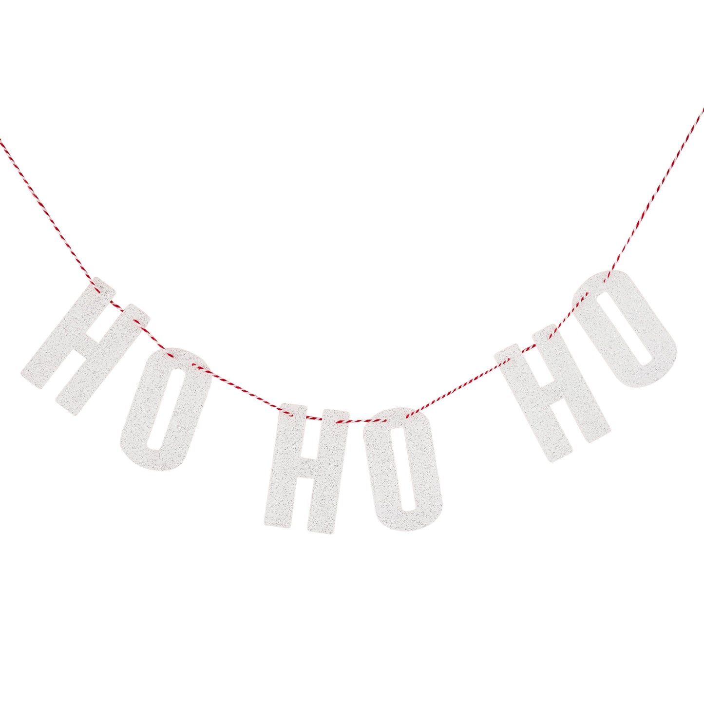 White 'Ho Ho Ho' Glitter Acrylic Garland 1m