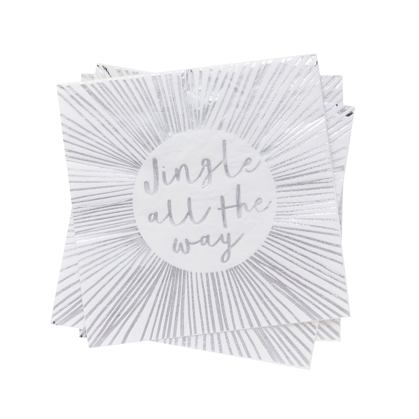 Silver 'Jingle All The Way' Paper Napkins - Pack of 16
