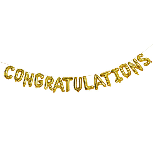 Gold 'Congratulations' 16" Foil Balloon Garland