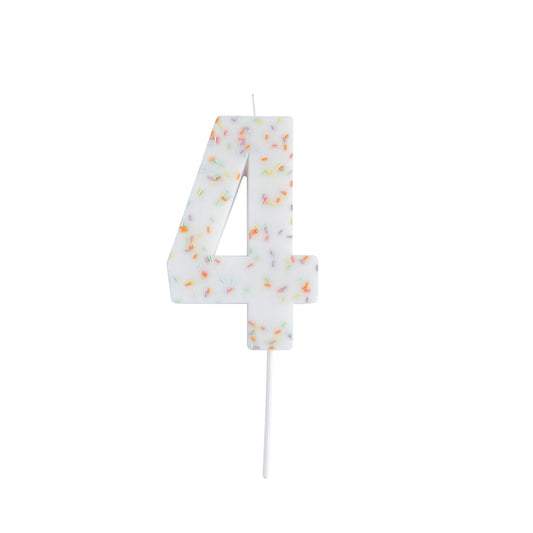 Giant Sprinkle Number '4' Candle