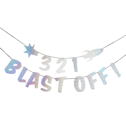 3 2 1 Blast Off Card Banner 2m
