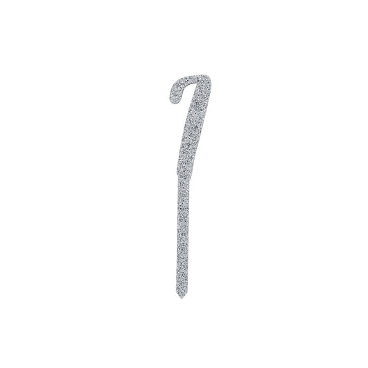 Silver Number '7' Glitter Acrylic Cake Topper