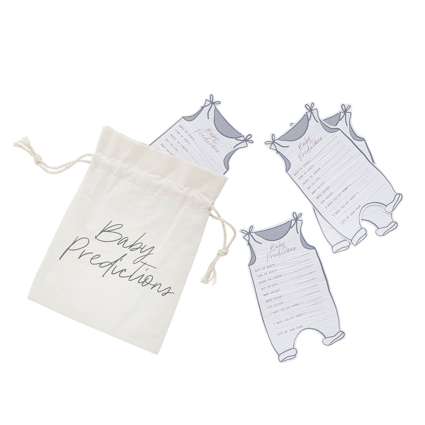 Canvas Bag 'Baby Predictions' & Prediction Cards - Pack of 20 cards