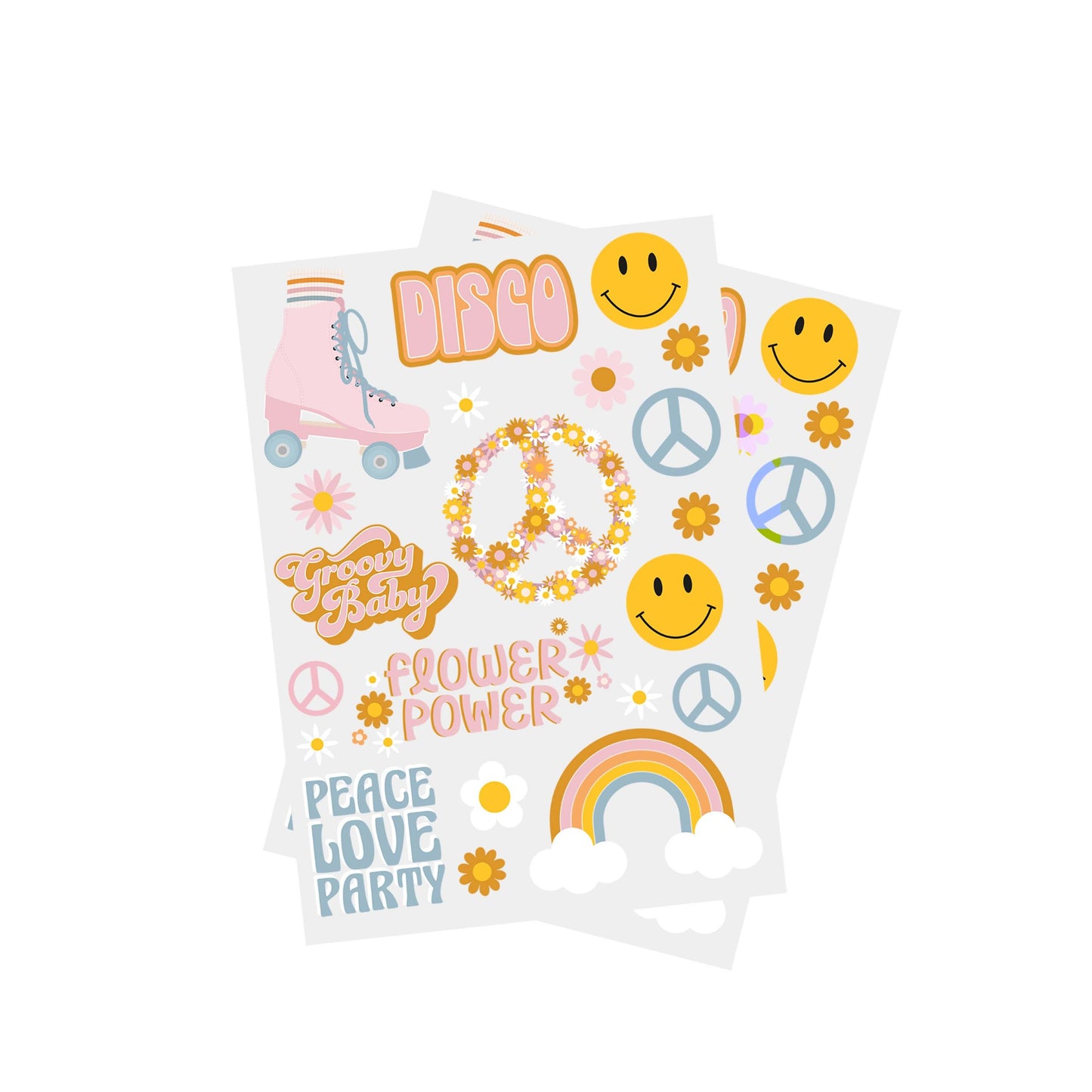 Peace Love Party Temporary Tattoos - Pack of 2