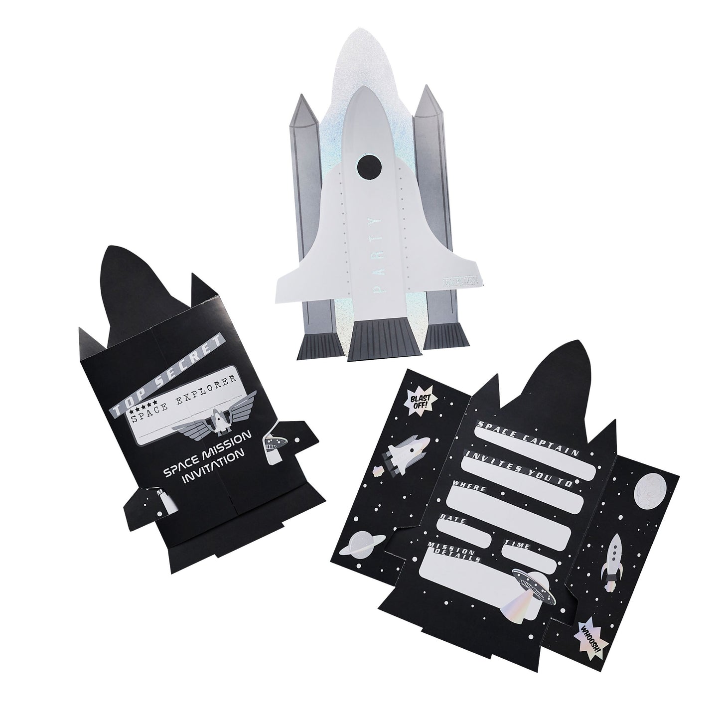 Space Party Invitations - Pack of 10