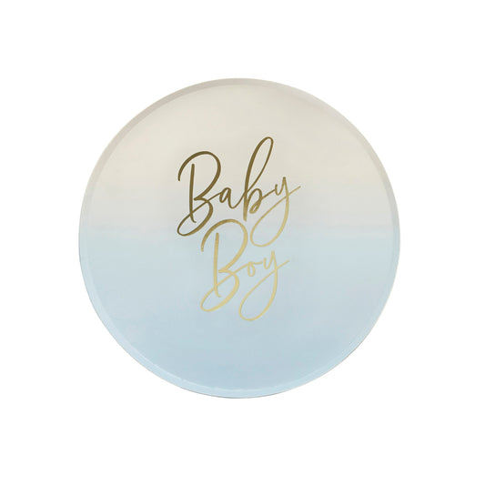PAPER PLATES BABY BOY 8PK BLUE