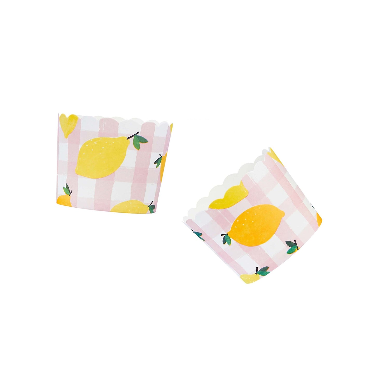 Lemon & Gingham Food Cups - Pack of 12