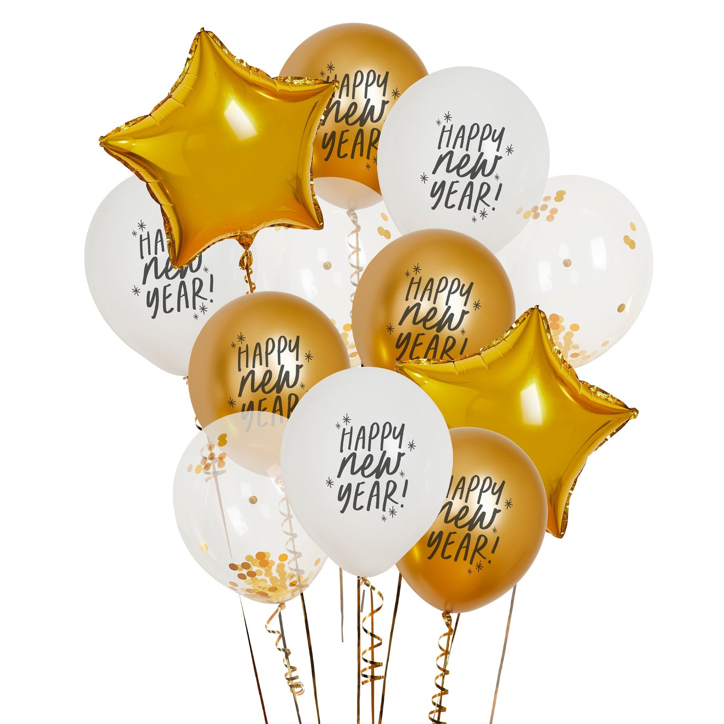 New Years 12" Latex Balloon Bundle - Pack of 12