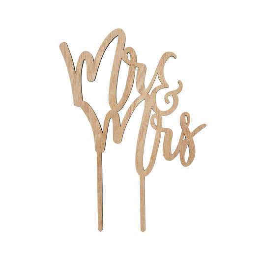 Mr & Mrs Wooden Cake Topper