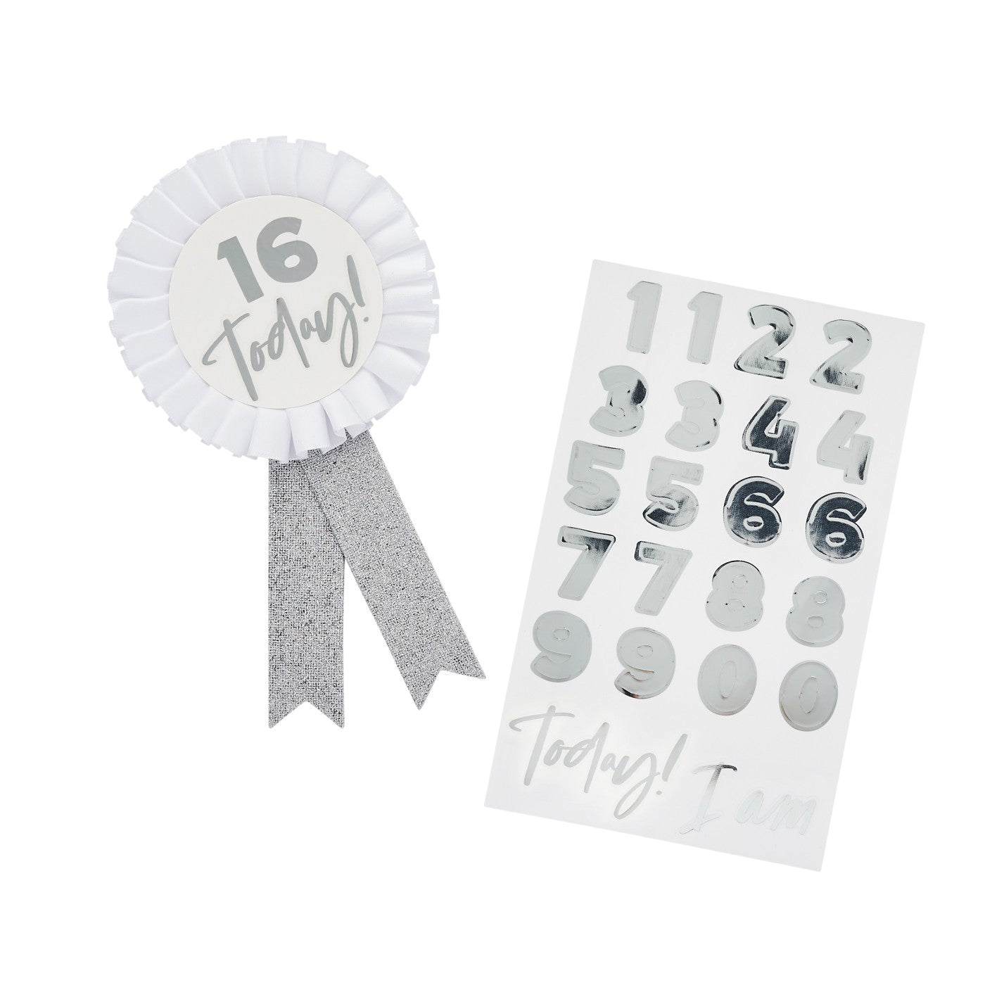 Silver Customisable Birthday Badge