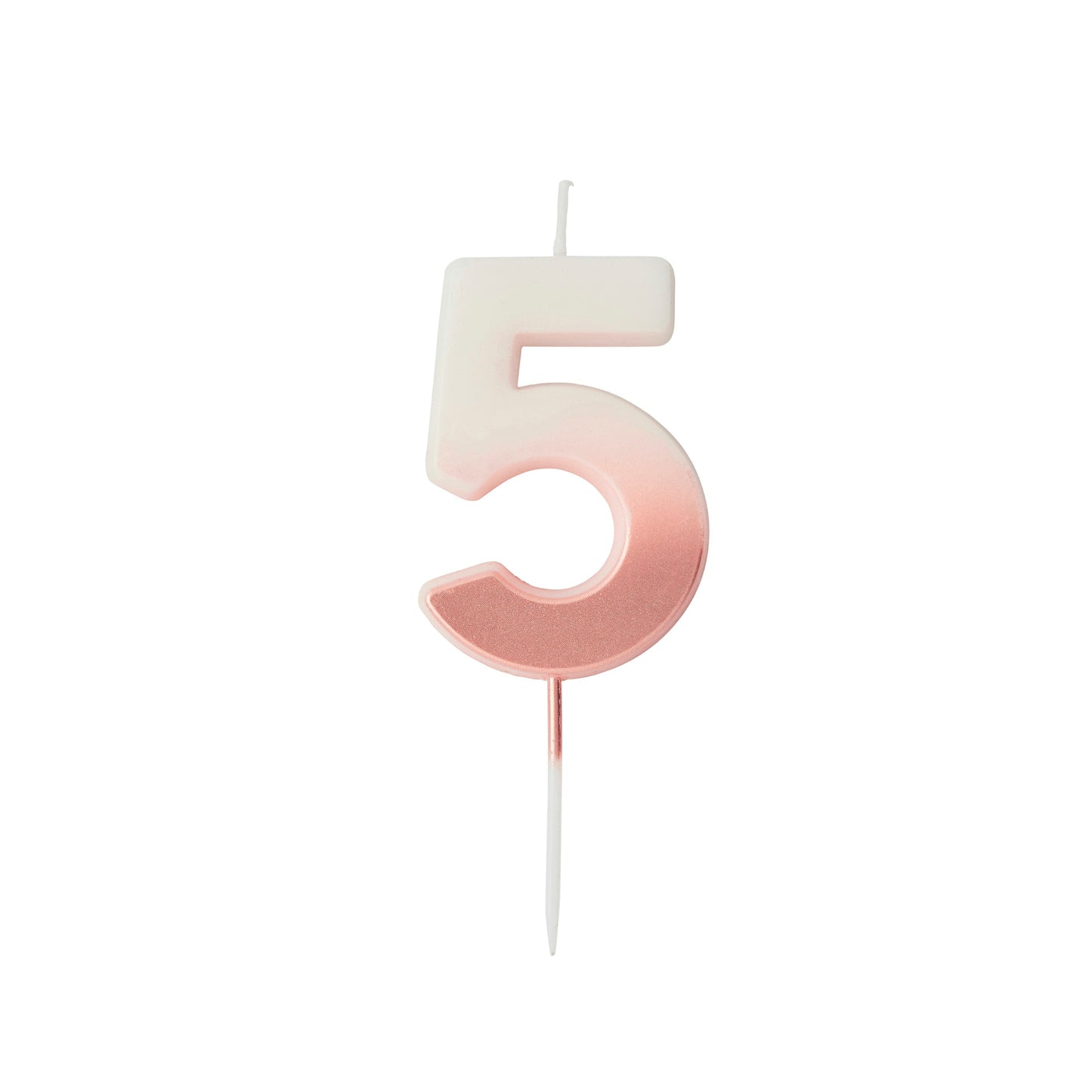 Rose Gold Ombre Number '5' Candle