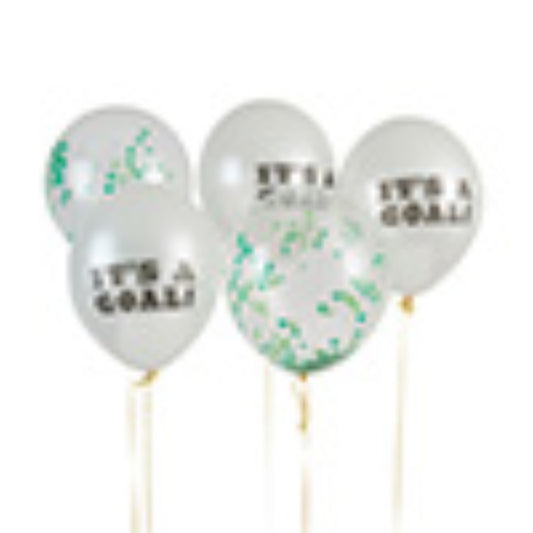 Football 'It's A Goal!' 12" Latex Balloons - Pack of 5